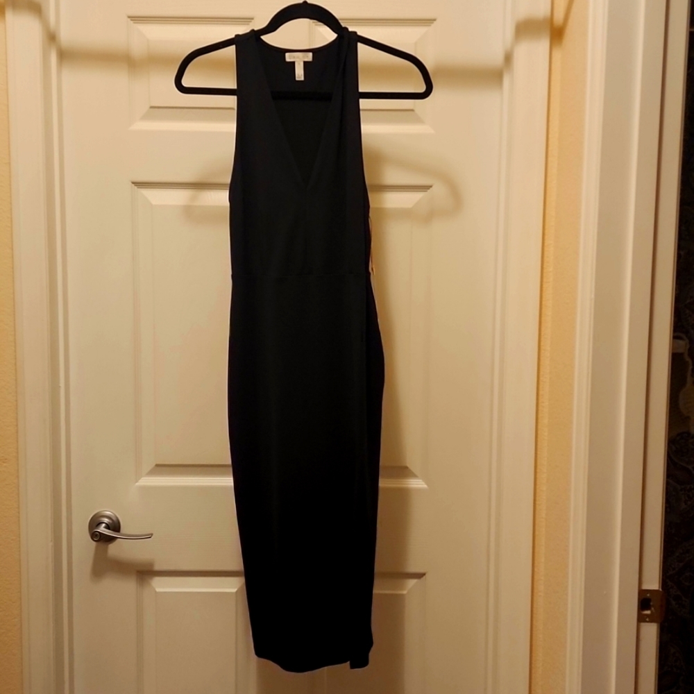 Leith V Neck Black Dress with Slit. Size small.